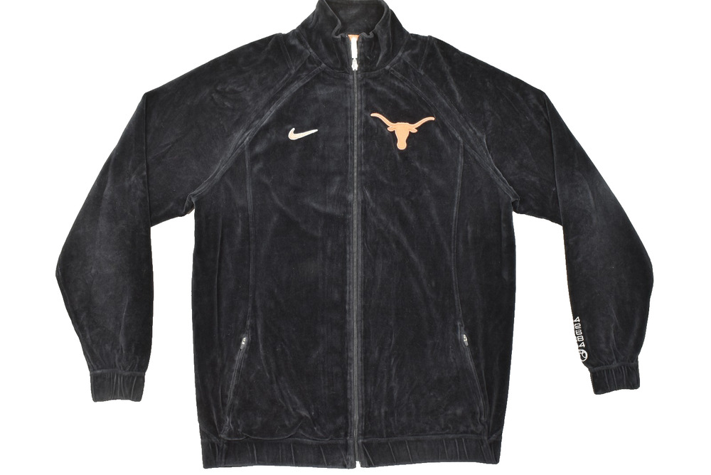 Nike Elite Team Texas Longhorns Velour Full Zip Jacket Mens XLT Tall Black
